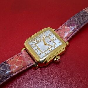 Authentic Michele Deco Madison Gold Tone Watch